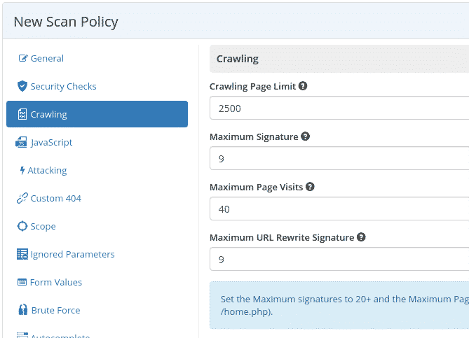 Crawling configurations