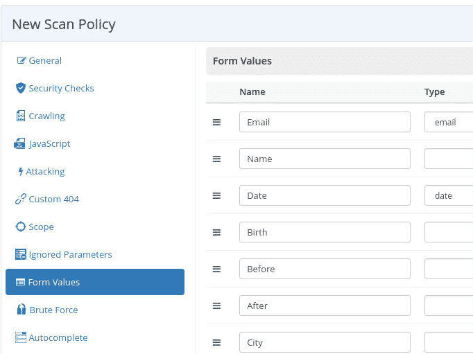 Configure Form Values