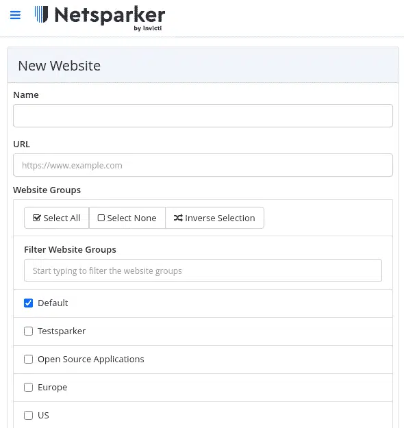Netsparker Add a New Website