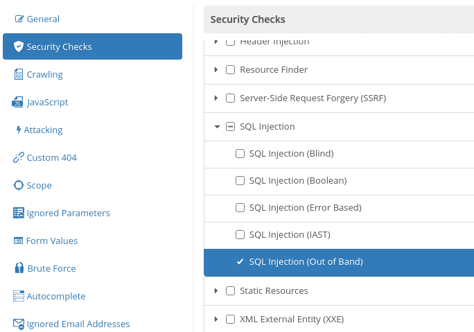 Security Checks in Netsparker Scan Policy