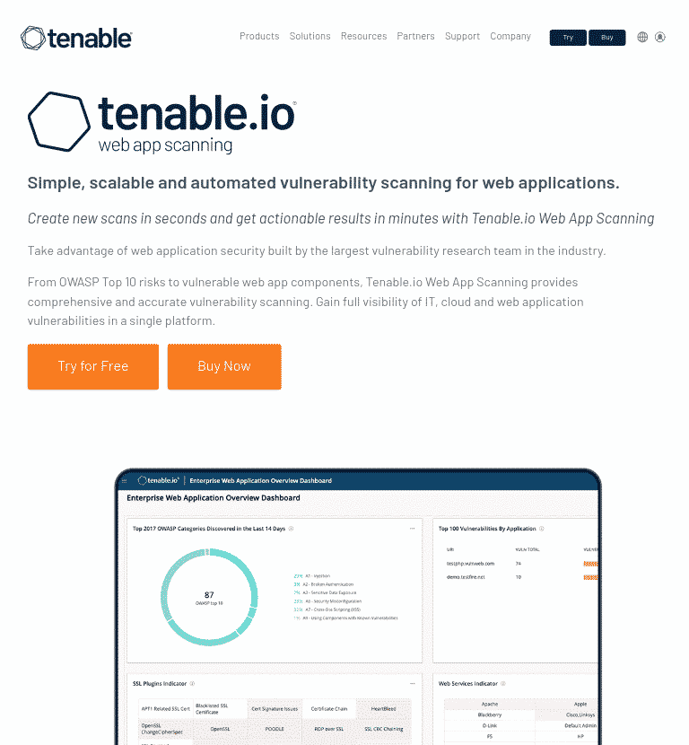 Tenable Homepage