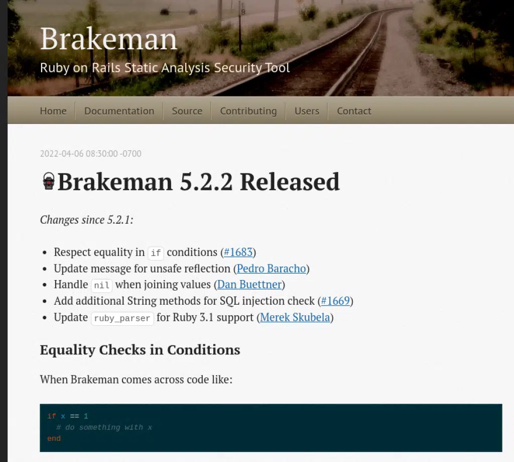 Brakeman Vulnerability Scanner for Ruby on Rails
