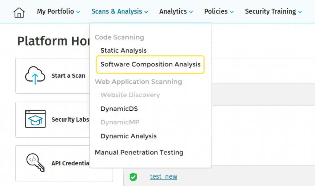 Veracode SCA Scan Result